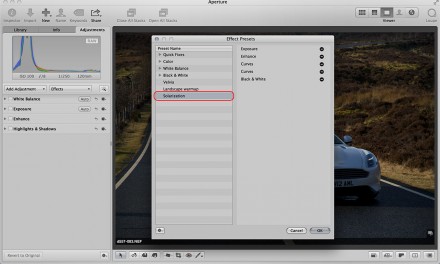 How to import Aperture effects